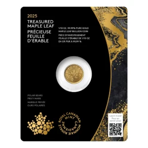 2025 加拿大北極熊鑄印楓葉金幣 1/10 盎司 - 檢驗卡裝