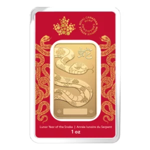 2025 加拿大皇家蛇年金條 1 盎司 - 檢驗卡裝