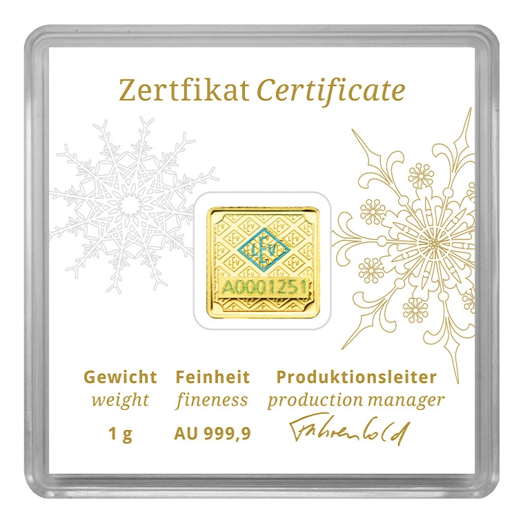 德國 Geiger 聖誕金條 1 公克 - 檢驗卡裝:圖片 2