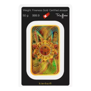 瑞士賀利氏 Kinebar® 幻彩金條 50 公克 - 檢驗卡裝