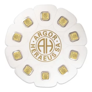 瑞士賀利氏黃金種子金條 10x1 公克 - 新設計 - 檢驗卡裝